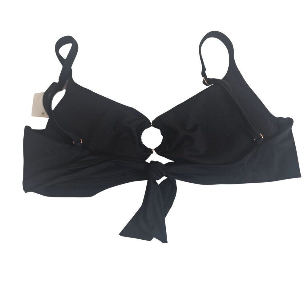Bar III Black Twist Front Bikini Top Adjustable Straps Womens Size XL New